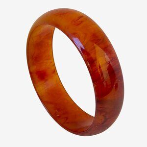 Bakelite Vintage Brown Swirls Bangle Bracelet